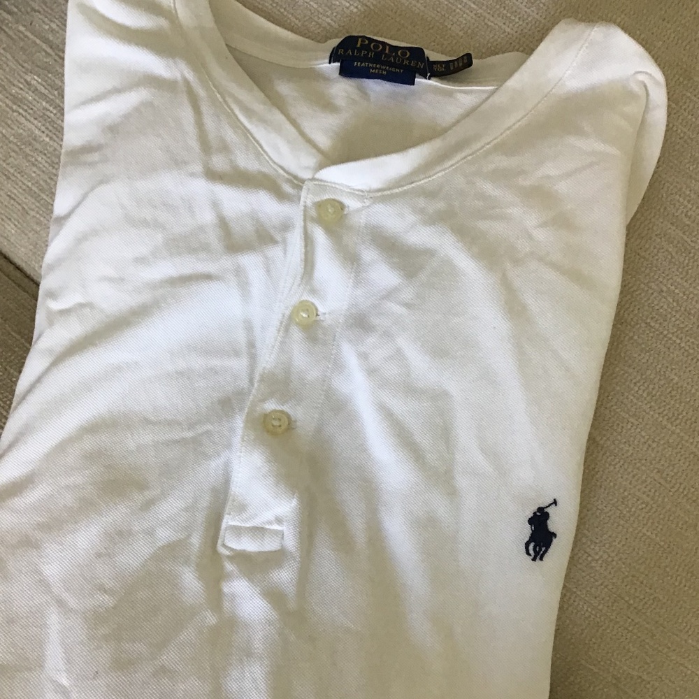 POLO RALPH LAUREN HENLEY BUTTON FRONT ROUND NECK TEE MENS